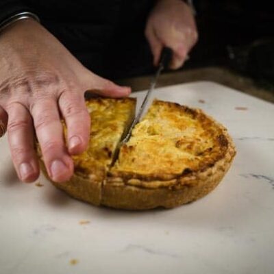 Cheese and Onion Plate Size Quiche