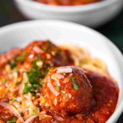 Italian Style Pork Meatballs(8) with Tomato and Herb Sauce